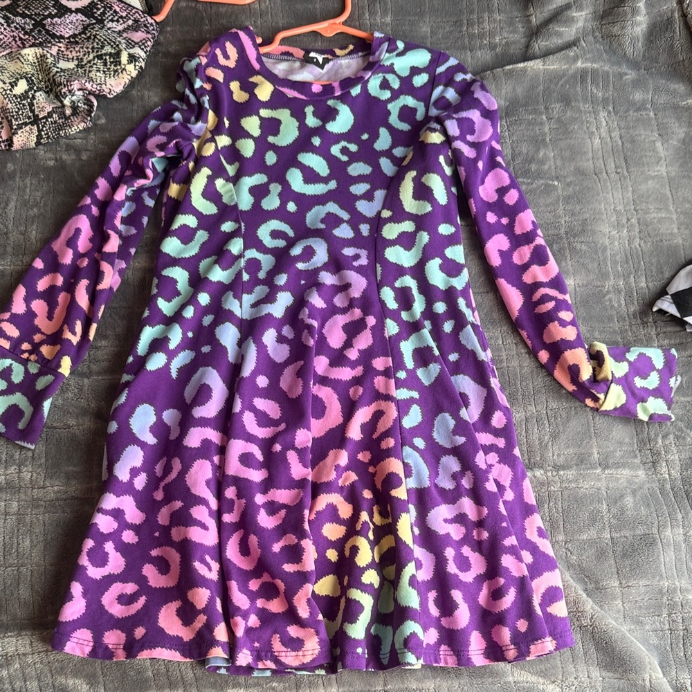 Pixie Lane Vibrant Multicolor Leopard Print Kids Dress